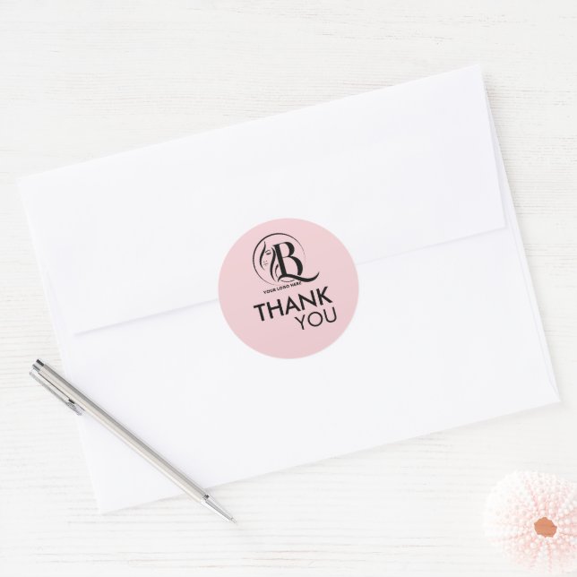 Adesivo Pink Black Seu Logotipo Obrigado (Envelope)