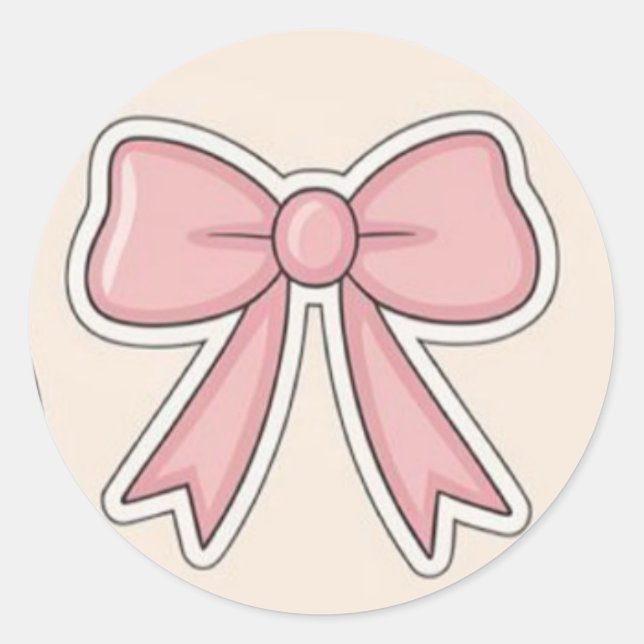 Adesivo Pink Bow Aesthetic Cutesy Vinyl Sticker (Frente)