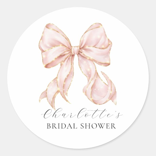 Adesivo Pink Bow Bridal Shower (Frente)