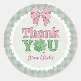 Adesivo Pink Bow Clover Lucky One Thank You