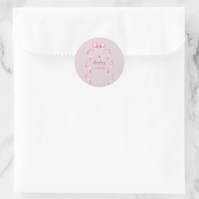 Adesivo Pink Bow Coquette Birthday  (Bolsa)