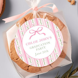 Adesivo Pink Bow Floral Graduation