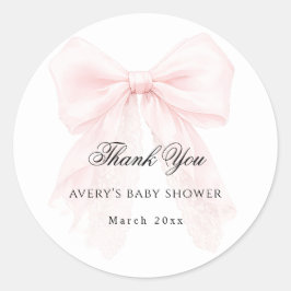 Adesivo Pink Bow Girl Modern Baby Shower