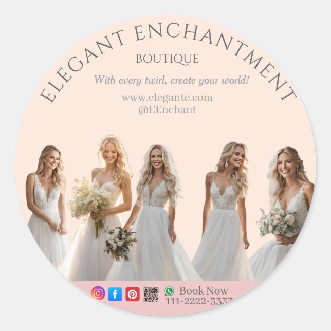 Adesivo Pink Bridal Bliss Celebrate Love Happiness Wedding (Frente)