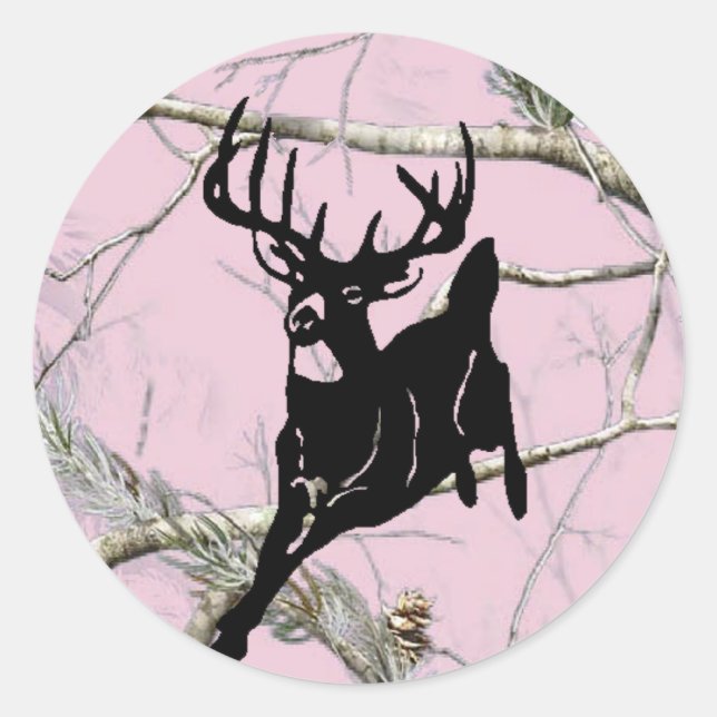 Adesivo Pink Camo Running Buck (Frente)