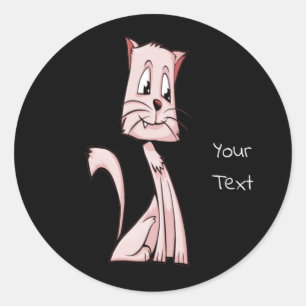 Adesivo Pink Cat Classic Round Sticker