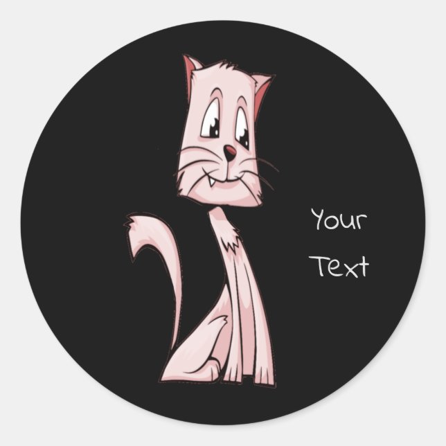 Adesivo Pink Cat Classic Round Sticker (Frente)