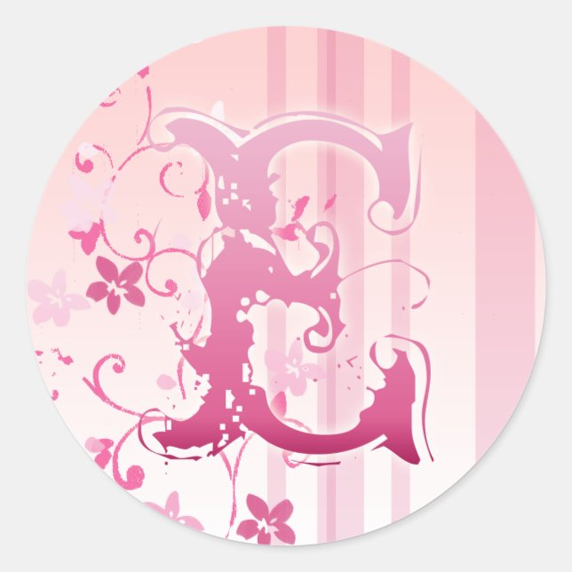 Adesivo Pink Chersom Blossom Monograma E Sticker (Frente)
