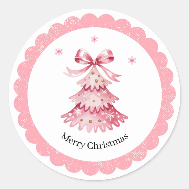 Adesivo Pink Christmas Tree Sticker Pack Merry Christmas (Frente)