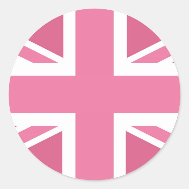 Adesivo Pink Classic Union Jack British(UK) Flag (Frente)