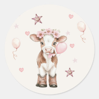 Adesivo Pink Cowgirl Birthday | Farm Theme 1st