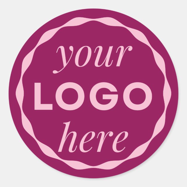 Adesivo Pink Custom Minimalist Logo Circle Sticker (Frente)
