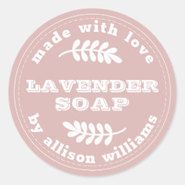 Adesivo Pink de sabão de Lavanda personalizado