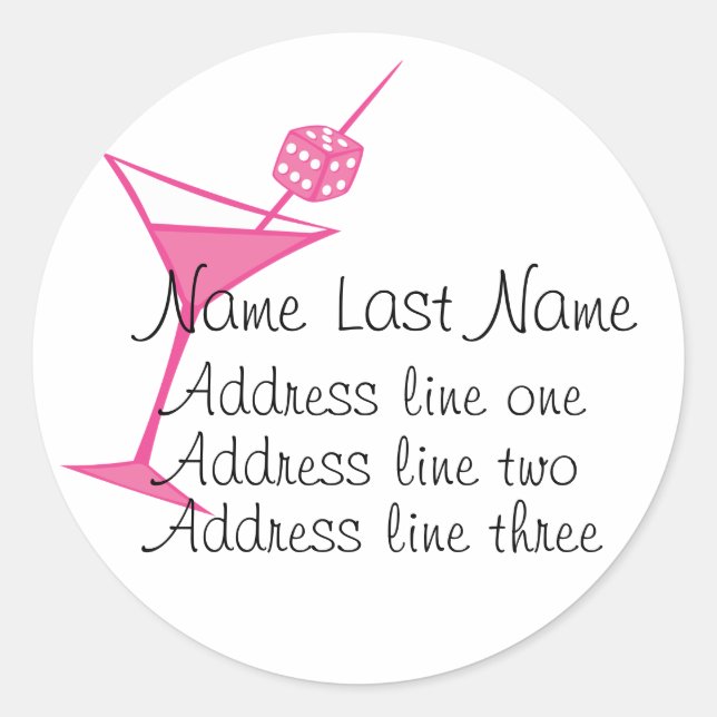 Adesivo Pink Dice Martini Stickers (Frente)