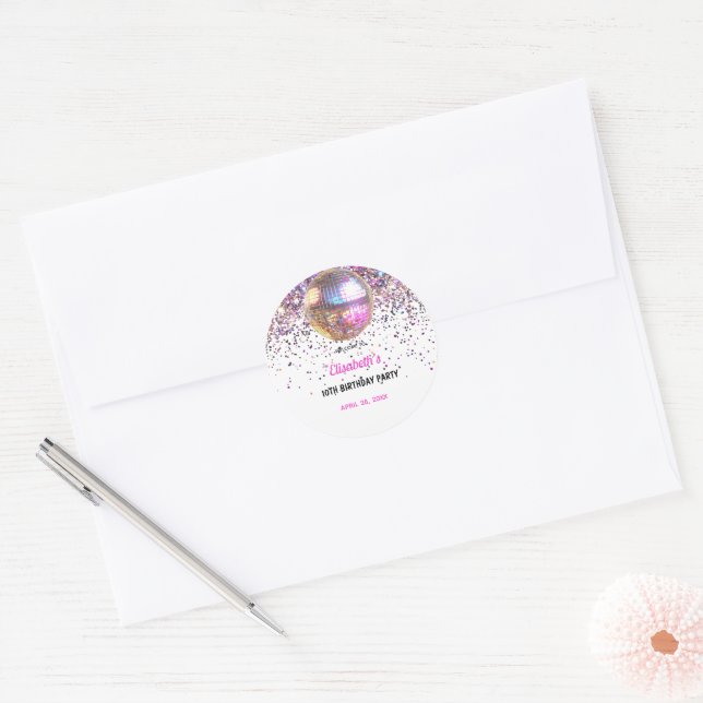 Adesivo Pink Disco Trendy In My Double Digits Era Birthday (Envelope)