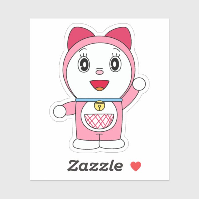Adesivo Pink Dorami Doraemon Anime Fanart (Folha)