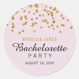 Adesivo Pink Dourado Glitter confetti Bachelorette Sticker