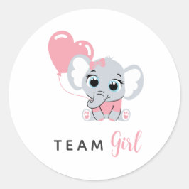 Adesivo Pink Elephant Balloon Team Girl Gender Reveal