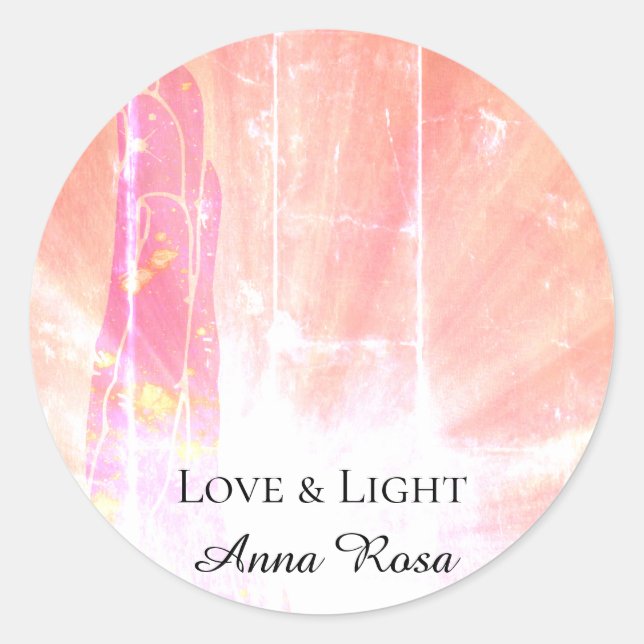 Adesivo *~* Pink Energy Healing Rays Mão-de-Mão Amor Luz (Frente)
