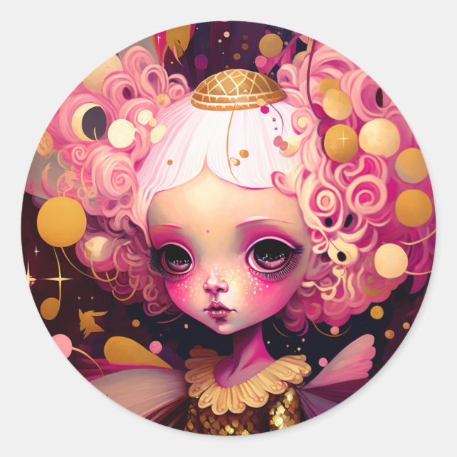 Adesivo Pink Fairy Fantasy Art (Frente)