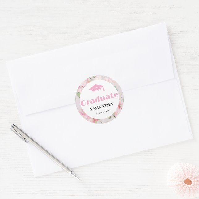 Adesivo Pink Floral Graduation  (Envelope)