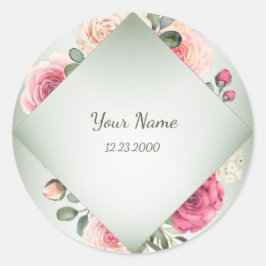 Adesivo Pink Floral Rustic Geometric Green Party
