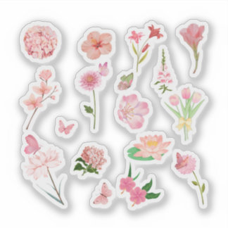 Adesivo Pink Floral Sticker Pack
