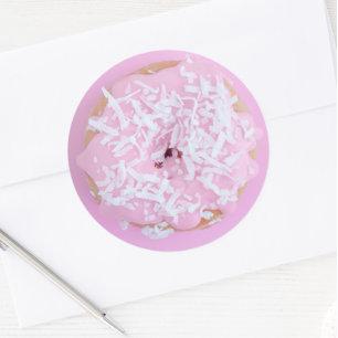 Adesivo Pink fosco donut branco aspergindo doce e doce
