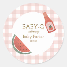 Adesivo Pink Gingham Baby-Q Sticker