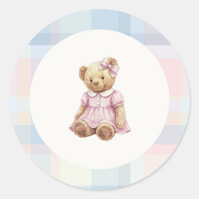 Adesivo Pink Girl teddy bear sticker (Frente)