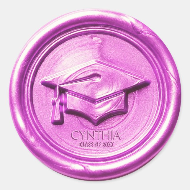 Adesivo  Pink Graduation Cap  Wax Seal (Frente)