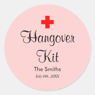 Adesivo Pink Hangover Kit Modern Wedn Favor Sticker