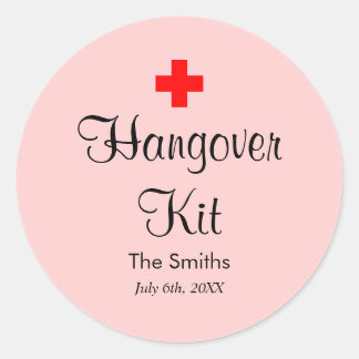 Adesivo Pink Hangover Kit Modern Wedn Favor Sticker