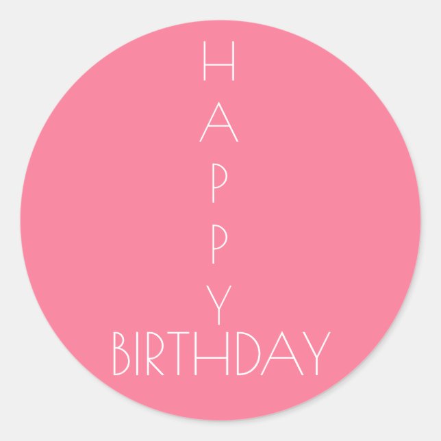Adesivo Pink Happy Birthday Sticker (Frente)
