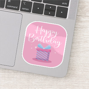 Adesivo Pink Happy Birthday Sticker