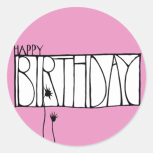 Adesivo Pink Happy Birthday Sticker