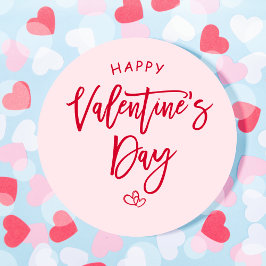 Adesivo Pink Happy Valentine Favor Tag Stickers