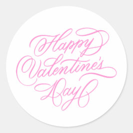 Adesivo Pink Happy Valentines Day Calligraphy