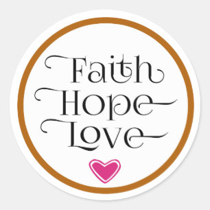 Adesivo Pink Heart Faith Hope Love Sticker