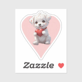Adesivo pink heart puppy