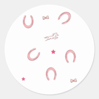 Adesivo Pink Horse Girl Horseshoes Coquette