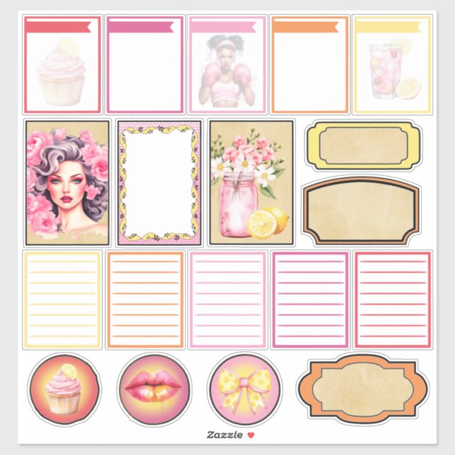 Adesivo Pink Lemonade Set 4 Planner Sticker (Folha)