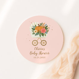 Adesivo Pink Little Pumpkin Girl Baby Shower