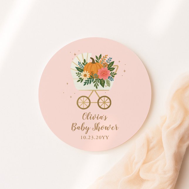 Adesivo Pink Little Pumpkin Girl Baby Shower (Criador carregado)