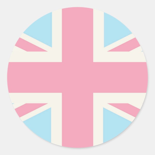 Adesivo Pink Lovely Classic Union Jack British(UK) Flag (Frente)