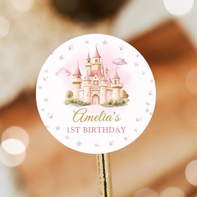 Adesivo Pink Maggie Princess Castle Birthday Sticker (Criador carregado)