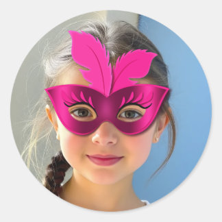 Adesivo Pink Mask Classic Round Sticker