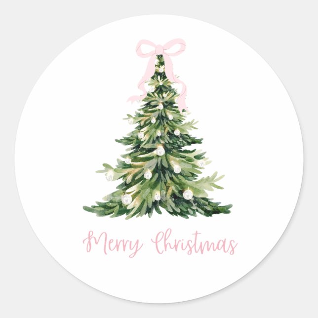 Adesivo Pink Merry Christmas Gift Sticker (Frente)