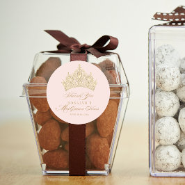 Adesivo Pink Mis Quince Anos Dourado Tiara Elegante