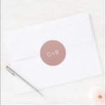 Adesivo Pink Monogram Modern Wedding<br><div class="desc">Minimalist and modern design.</div>